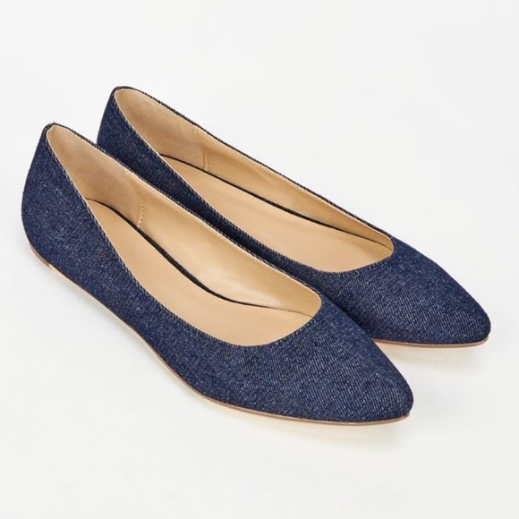 denim flat shoes